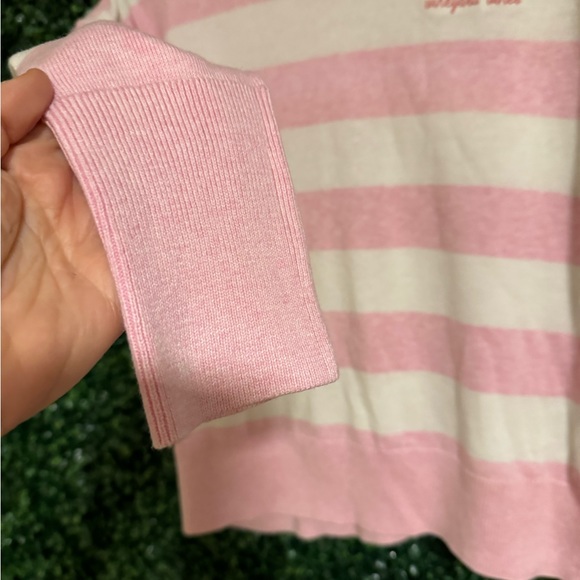 NEW 💗 VINEYARD VINES MEDIUM WOMENS LIGHTWEIGHT STRIPE PINK SWEATER EMBROIDERED - Picture 4 of 8